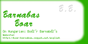 barnabas boar business card